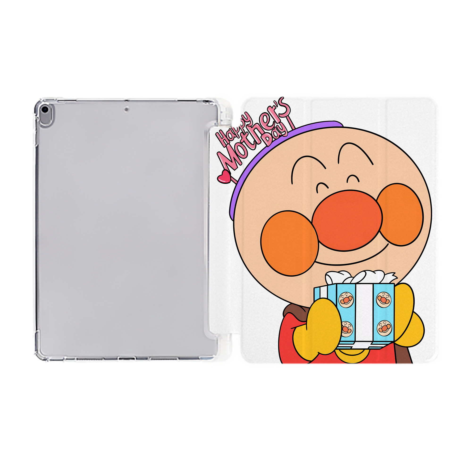 （画像用） アンパンマン Anpanman IPad ケース ペン収納付き 三つ折りスタンド PUレザー×シリコン 対応機種9.5/10.5/10.9インチ